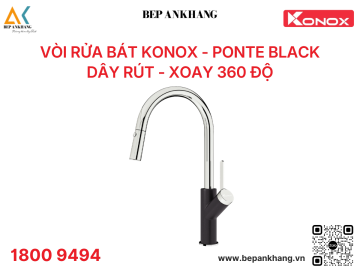 Vòi rửa bát Konox dây rút Ponte Black